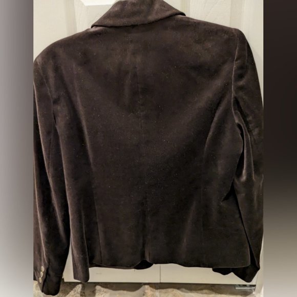 Jones New York Dark Brown Velour Blazer/Jacket/Suit Jacket, Size 10 - Picture 4 of 5